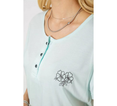 Піжама жіноча з принтом, колір м'ятний, 243R6623