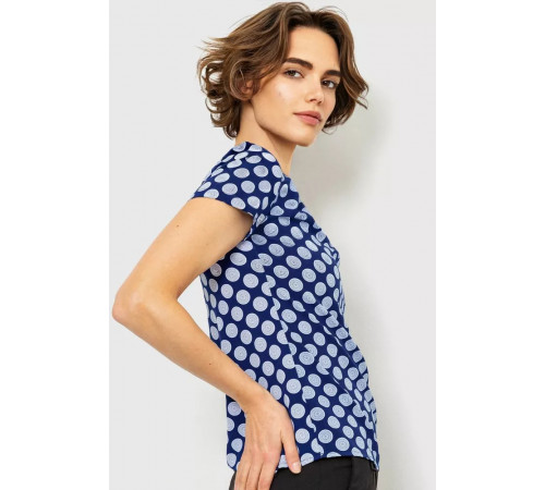 Блуза принтом, цвет сине-белый, 230R112-3.