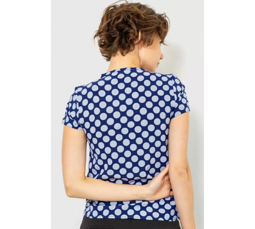 Блуза принтом, цвет сине-белый, 230R112-3.