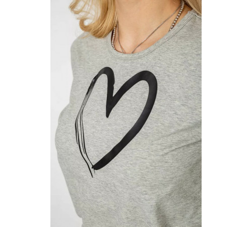 Футболка жіноча з принтом 238R01623, колір сірий, 238R01623-1