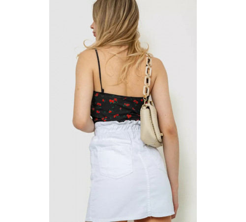 Майка жіноча з квітковим принтом, колір чорний, 244R180