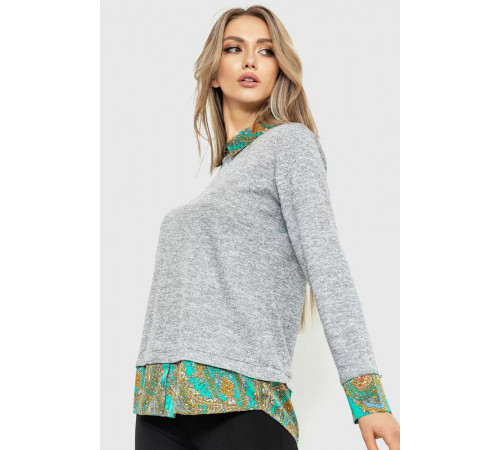 Блуза женская обманка, цвет серый, 230R542-1.