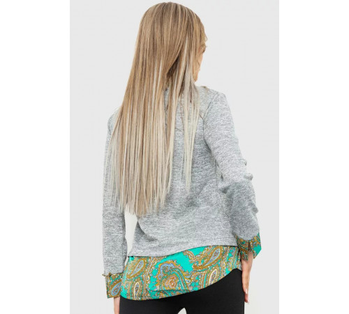 Блуза женская обманка, цвет серый, 230R542-1.