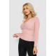 Кофта жіноча на блискавці в рубчик, колір світло-рожевий, 204R003