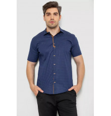 Рубашка мужская с принтом, цвет синий, 214R7021.