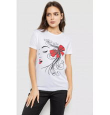 Женская футболка с принтом, цвет белый, 244R503