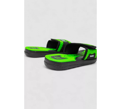 Шлепанцы резиновые для мальчиков, цвет черно-салатовый, 243R9001C-16