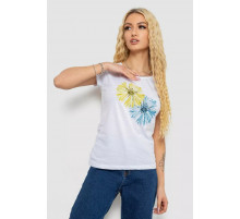 Футболка жіноча з принтом, колір білий, 244R2215