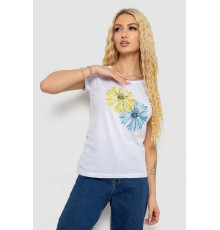 Женская футболка с принтом, цвет белый, 244R2215