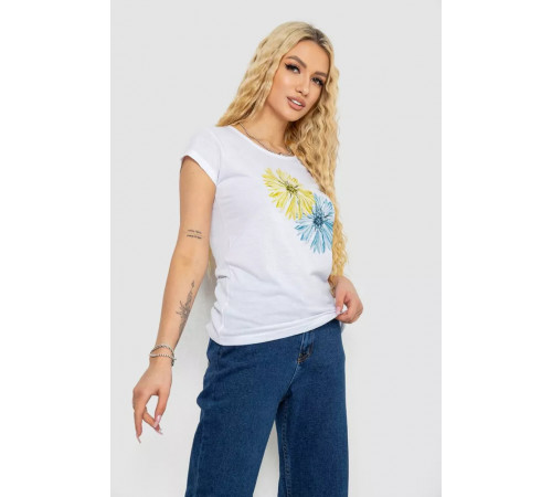 Футболка жіноча з принтом, колір білий, 244R2215