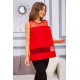 Літня шифонова блуза, з сіткою червоного кольору, 172R015