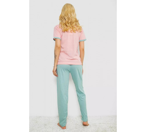 Піжама жіноча з принтом, колір рожевий, 243R30022