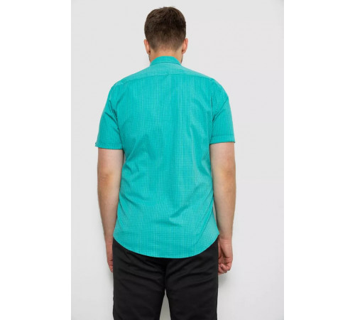 Рубашка мужская в клетку, цвет бирюзовый, 214R4564-3