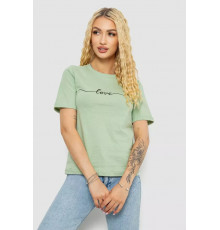 Женская футболка с принтом, цвет оливковый, 241R133.