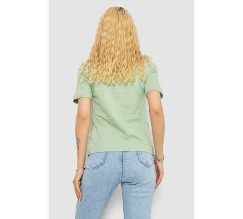 Женская футболка с принтом, цвет оливковый, 241R133.