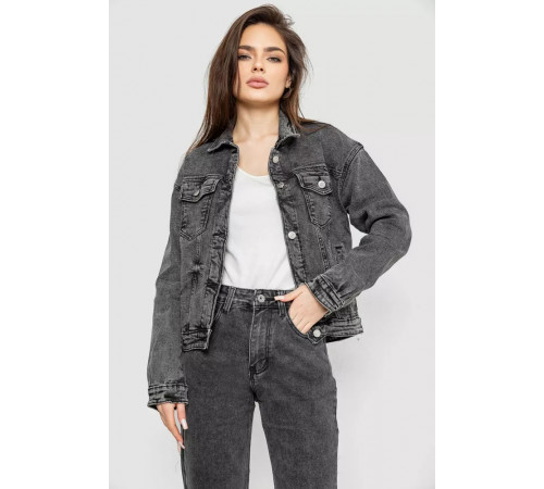 Куртка жіноча джинсова, колір сірий, 255RA225