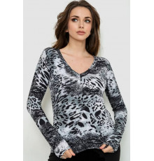 Лонгслив укороченный, цвет серо-черный, 186R563.