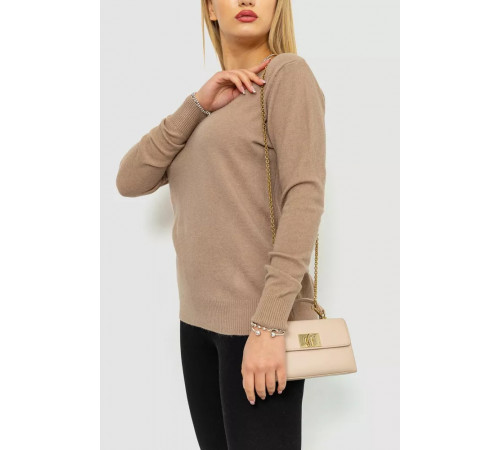 Кофта жіноча однотонна повсякденна, колір мокко, 244R2033