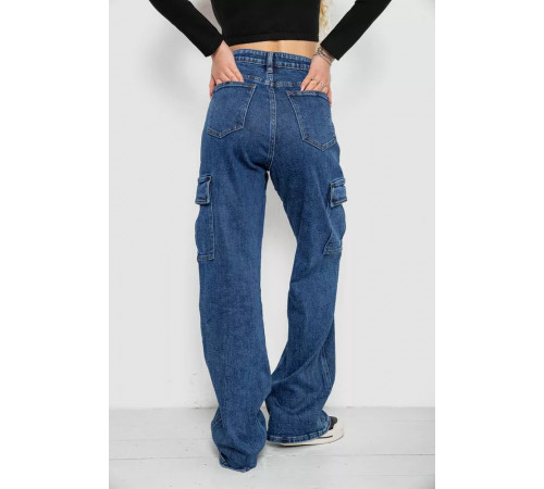 Джинсы женские с карманами, цвет синий, 244R9002