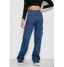 Джинси жіночі з кишенями, колір синій, 244R9002