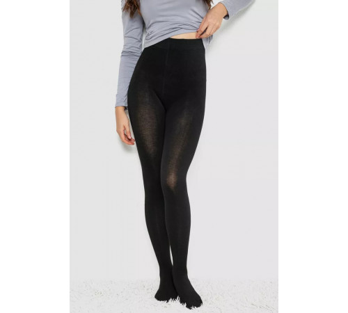 Колготи жіночі утеплені вовняні, колір чорний, 139R801