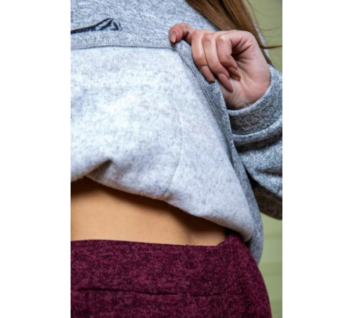 Ангоровий жіночий костюм, сіро-бордового кольору, 172R1228