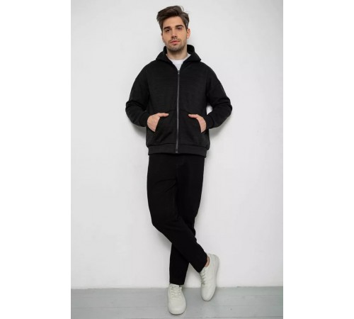 Кофта мужская на флисе с капюшоном, цвет черно-серый, 238R58697. Кофта мужская на флисе с капюшоном, цвет черно-серый, 238R58697.
