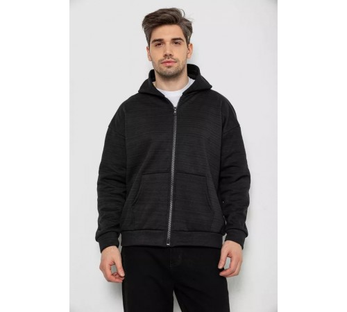 Кофта мужская на флисе с капюшоном, цвет черно-серый, 238R58697. Кофта мужская на флисе с капюшоном, цвет черно-серый, 238R58697.