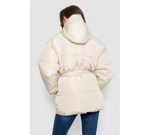 Куртка женская демисезонная с поясом, цвет светло-бежевый, 207R005.