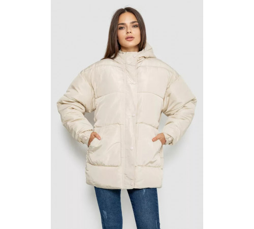 Куртка женская демисезонная с поясом, цвет светло-бежевый, 207R005.