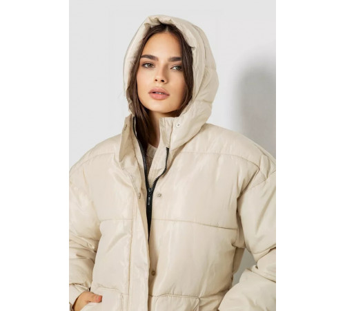 Куртка женская демисезонная с поясом, цвет светло-бежевый, 207R005.