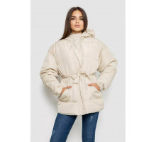Куртка женская демисезонная с поясом, цвет светло-бежевый, 207R005.