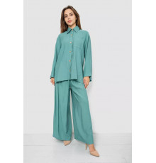 Костюм жіночий вільного крою жатка, колір оливковий, 102R5264