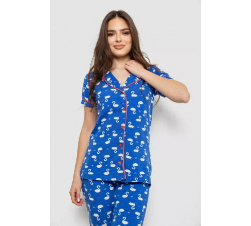 Женская пижама с принтом, цвет синий, 243R19014.