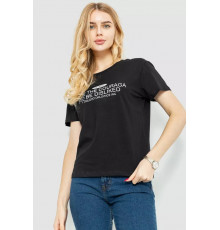 Женская футболка с принтом, цвет черный, 221R3006