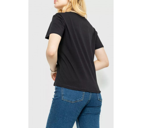 Женская футболка с принтом, цвет черный, 221R3006