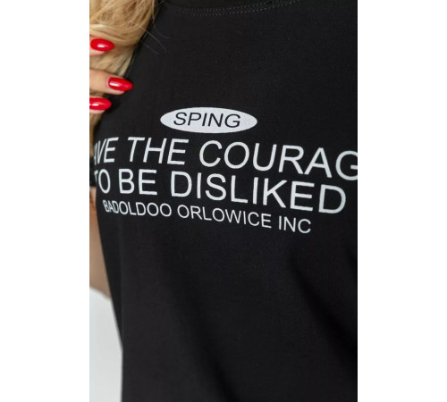 Женская футболка с принтом, цвет черный, 221R3006