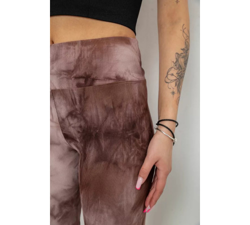 Велотреки жіночі в рубчик, колір коричневий, 238R58193