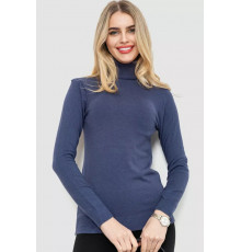 Гольф жіночий однотонний, колір джинс, 244RA01