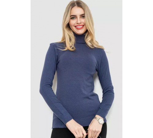 Гольф женский однотонный, цвет джинс, 244RA01