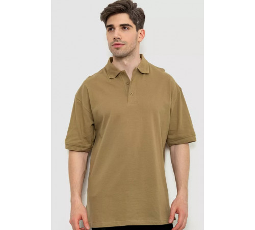 Поло чоловіче однотонне, колір хакі, 244R015