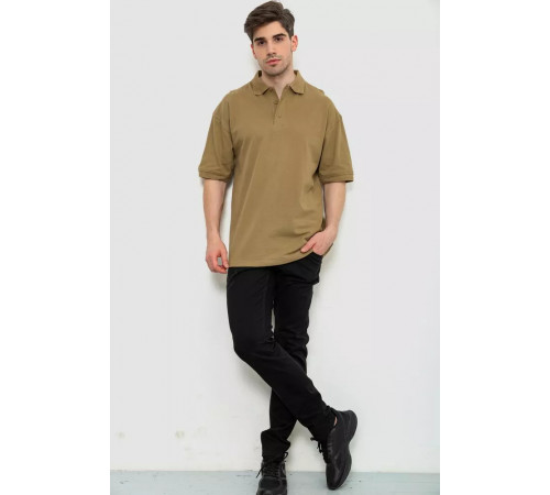 Поло чоловіче однотонне, колір хакі, 244R015