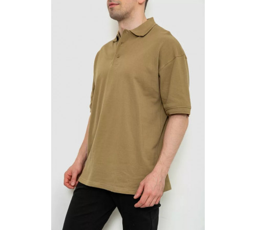 Поло чоловіче однотонне, колір хакі, 244R015
