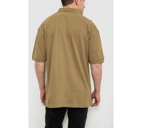 Поло чоловіче однотонне, колір хакі, 244R015