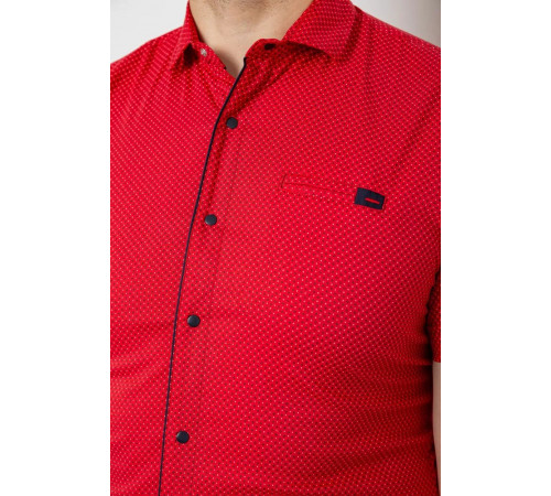 Сорочка чоловіча з принтом, колір червоний, 214RK100