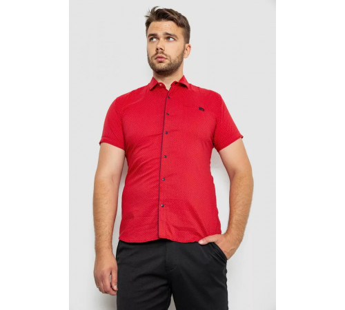 Сорочка чоловіча з принтом, колір червоний, 214RK100
