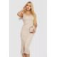 Платье вязаное однотонное, цвет бежевый, 244R1795.