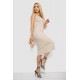 Платье вязаное однотонное, цвет бежевый, 244R1795.