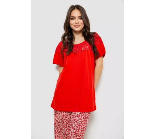 Женская пижама с принтом, цвет красный, 243R1600-011.