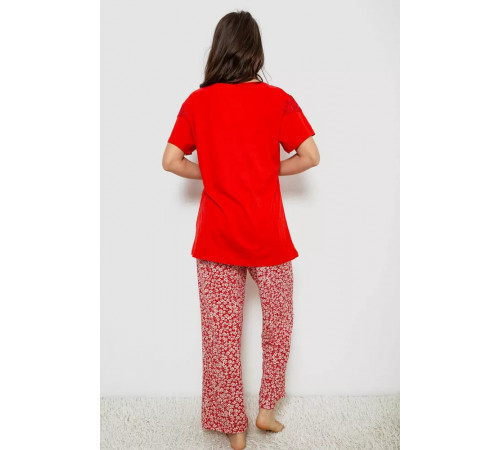 Женская пижама с принтом, цвет красный, 243R1600-011.